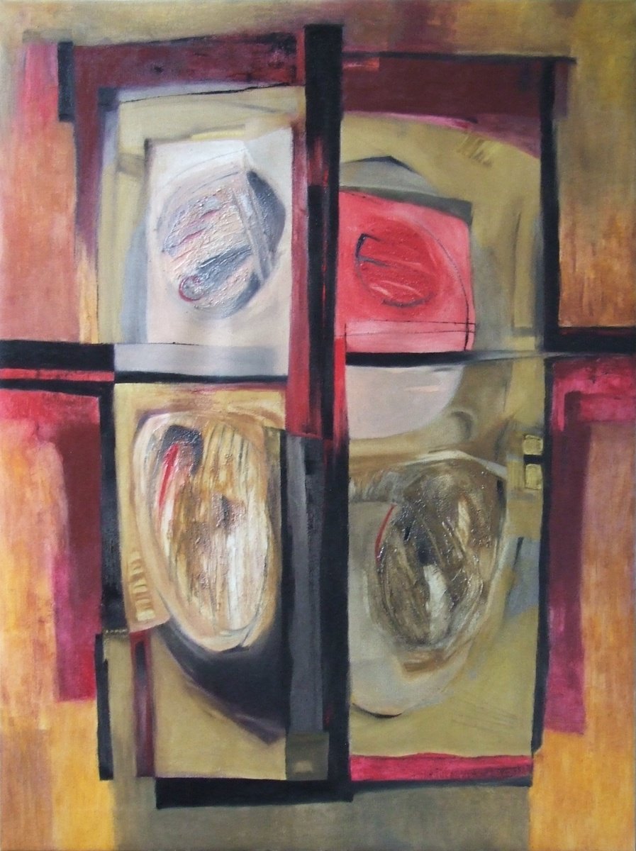 Abstract Oil Painting By Csaba Csendes, 24 X 31, Van Gog