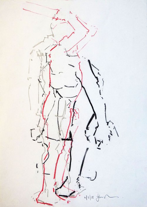 Nude Male -Life Drawing No 273 by Ian McKay