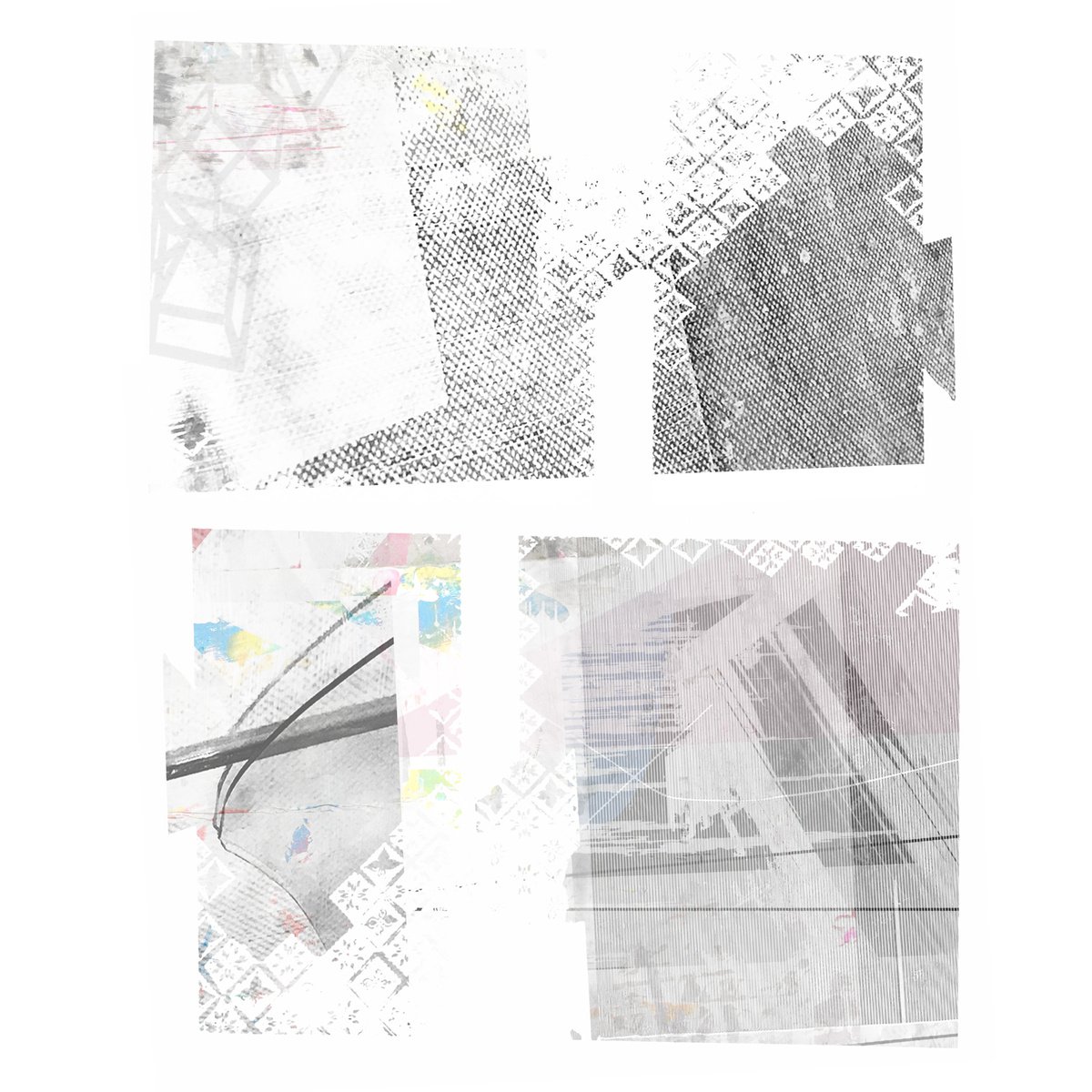 Abstract Collage By The Most Active, 20 X 20", Leave It All Behind, Original Artwork