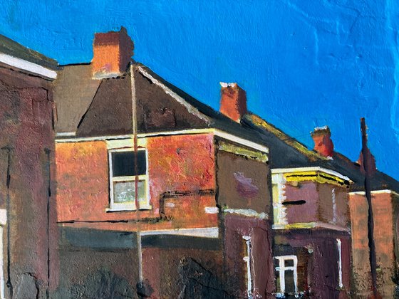 Blue Sky Over Terraced Houses