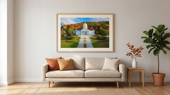 Vermont State House Fall Foliage