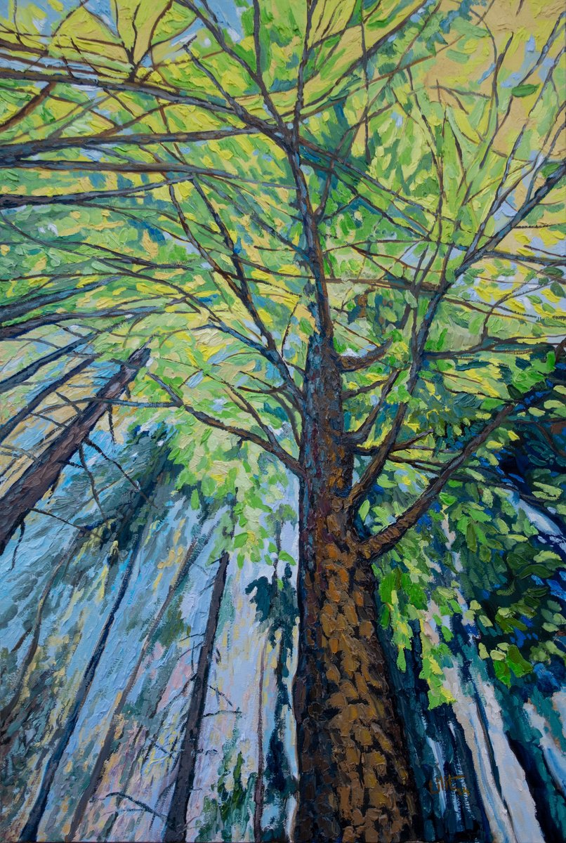 Impressionistic Landscape Oil Painting By Lilit Vardanyan, 24 X 35", Vibrant Vertices, Original Artwork