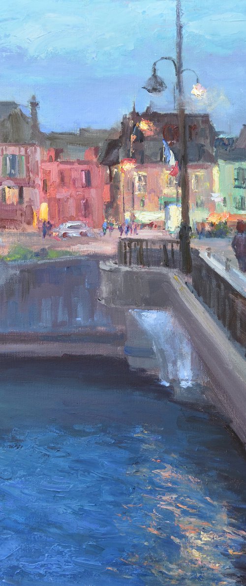 Evening Stroll over the Bridge by Oksana Johnson