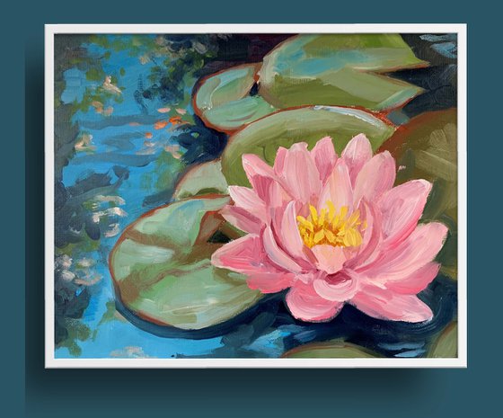 Lilly pad. Oil painting by Vita Schagen Artfinder