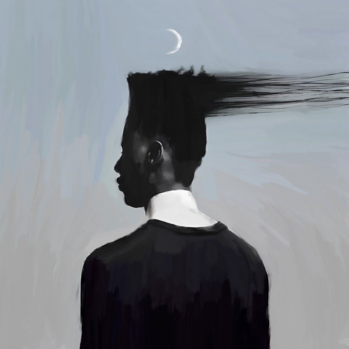 Expressive Portrait Acrylic Painting By Anzhelika Klimina, 20 X 20, Male Portrait N13, Original Artwork