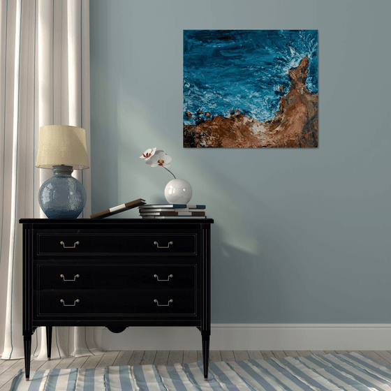 Impasto Ocean Wall Painting
