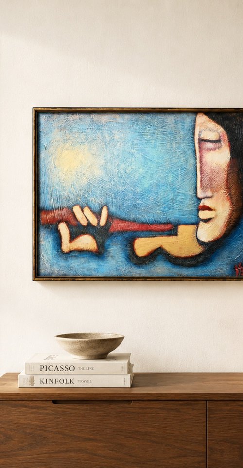 Vuur Viol (42cm x 30cm x1.6cm) by Zhana Viel