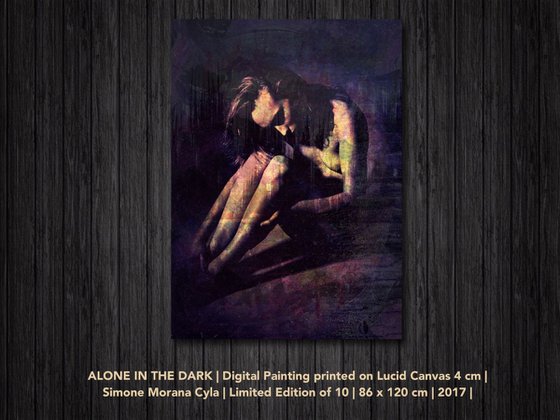 ALONE IN THE DARKNESS | 2017 | DIGITAL PAINTING ON LUCID CANVAS | HIGH QUALITY | LIMITED EDITION OF 10 | SIMONE MORANA CYLA | 86 X 120 CM