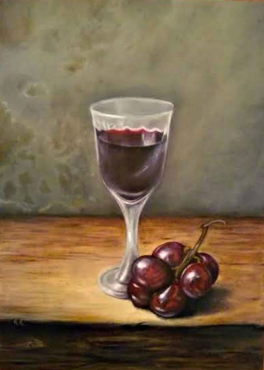 Glass Of Wine Oil Painting By Nela Radomirovic Artfinder