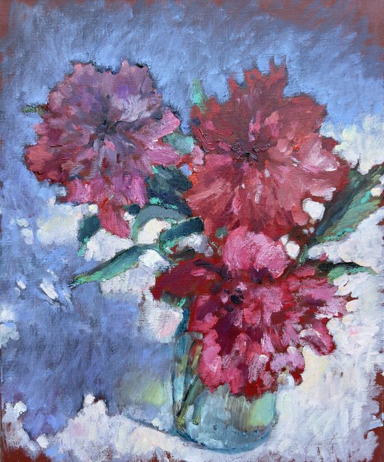 Pink peonies flowers