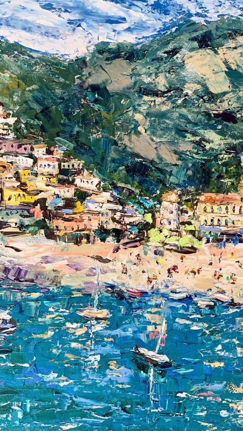 Positano along Amalfi coast by Vilma Gataveckienė