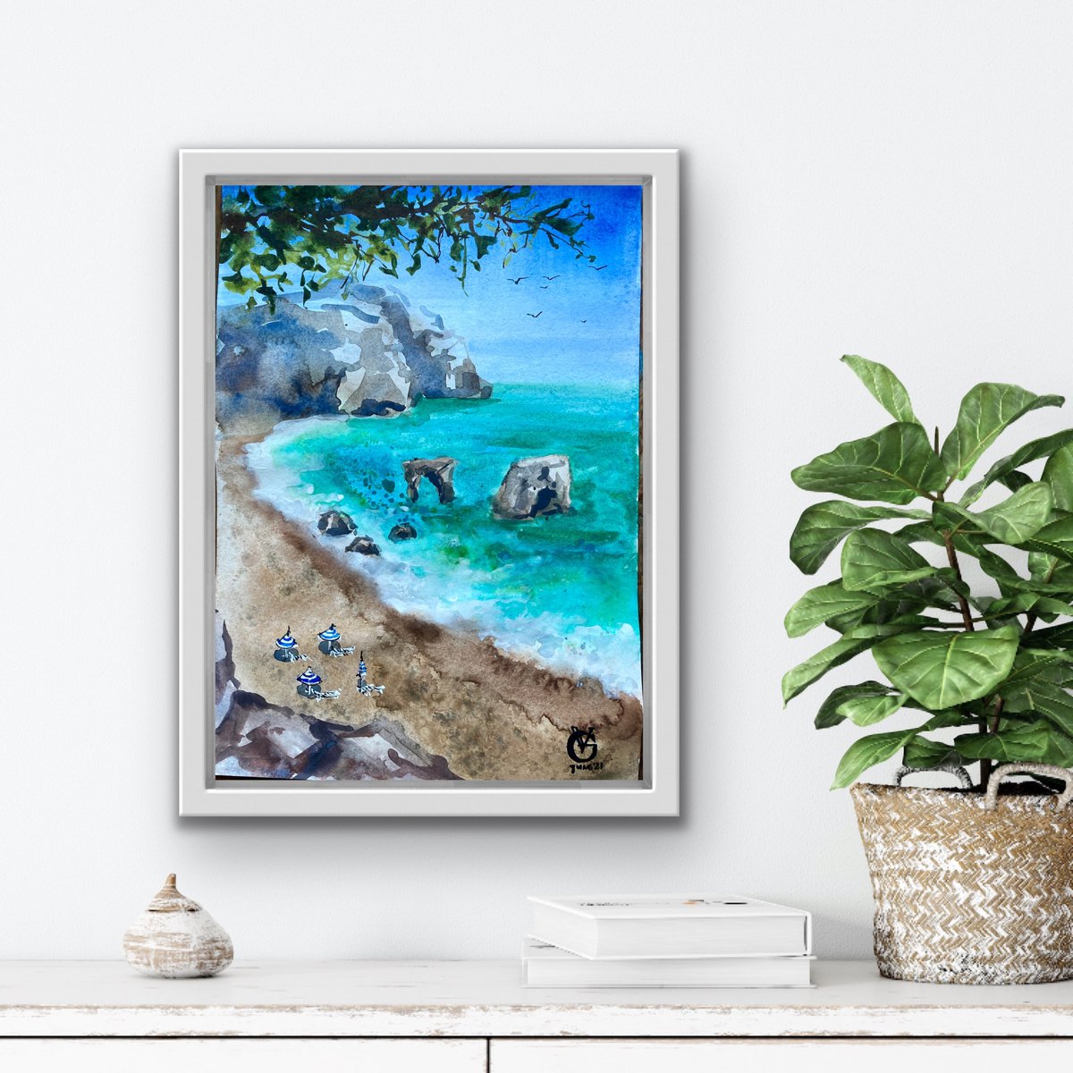 Impressionistic Landscape Watercolour By Valeria Golovenkina, 12 X 16", Cote D