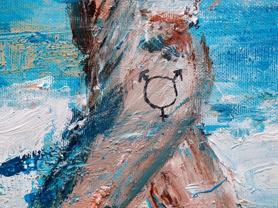 AROUSAL SCIENCE nude painting by Oswin Gesselli 28" x 33" | 70 x 85 cm.