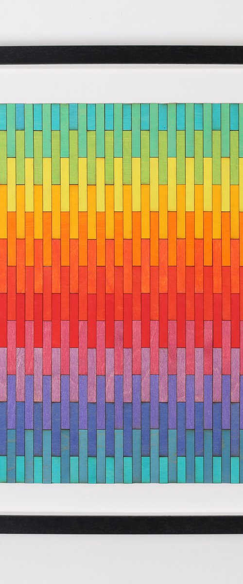 Rainbow ombre mixed media painting by Amelia Coward