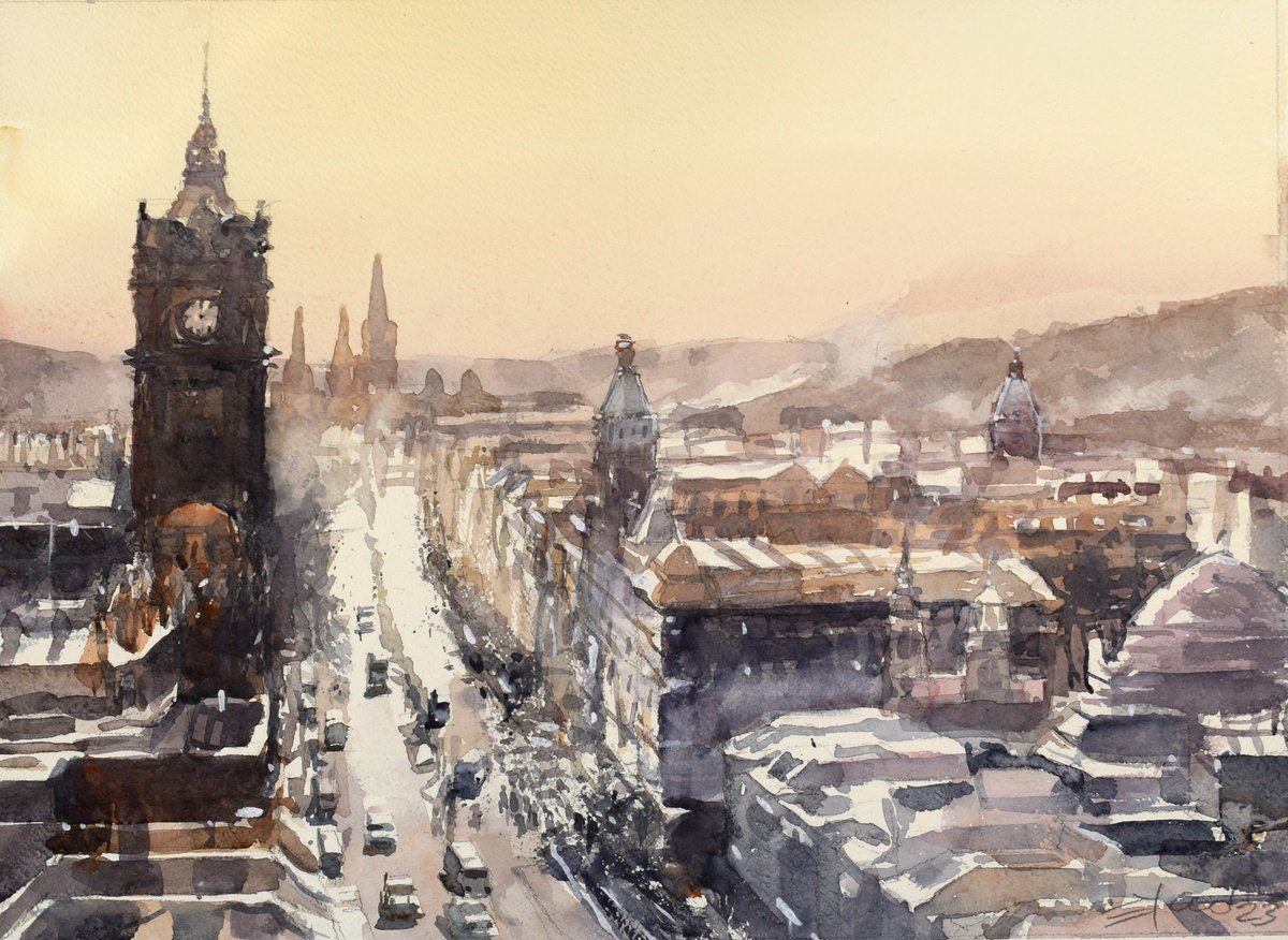 Edinburgh 3 by Goran Zigolic Watercolors