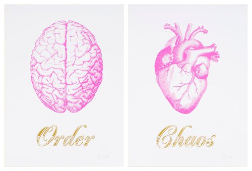 Order Chaos Magenta Pink (Small Prints) by Dangerous Minds Artists