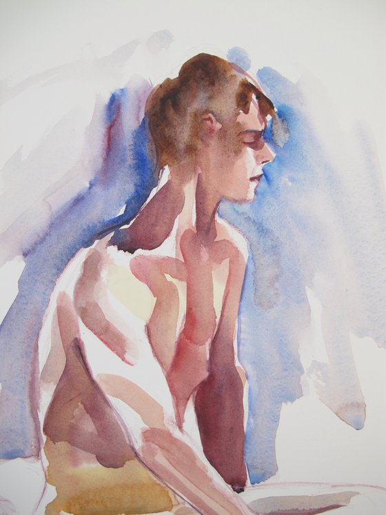 Seated male nude