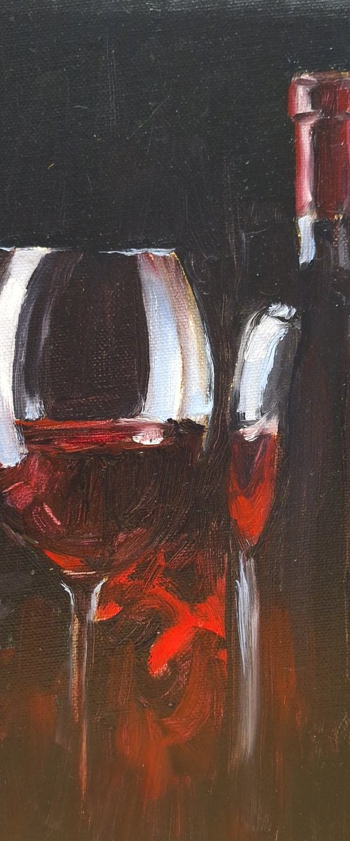 'Red Wine' Still Life by Robert Mee