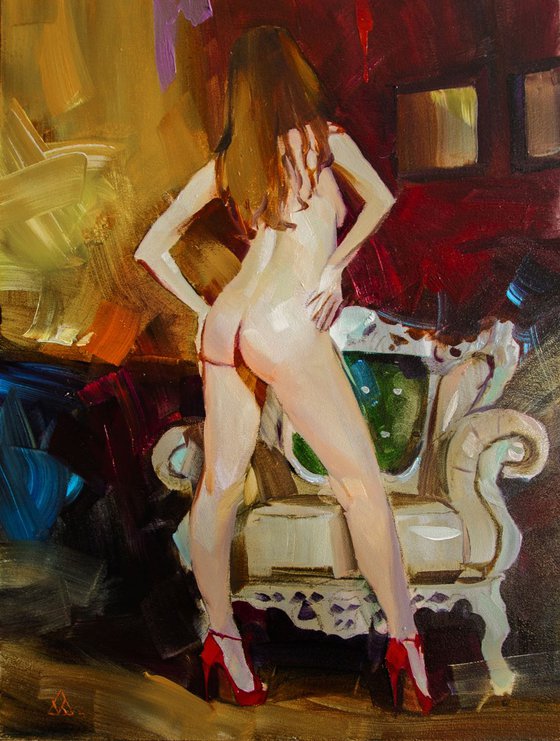 "Red cool shoes" (30x40) unframed