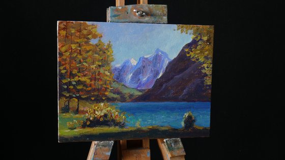 Among Of The Altai Mountains - original sunny landscape, painting