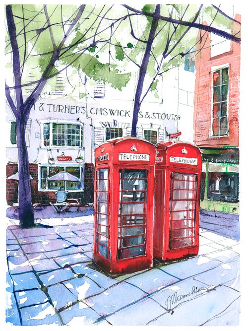 Red Telephone Box in London by Anastasia Mamoshina