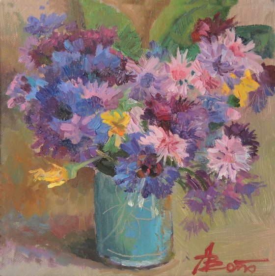 "Bouquet with cornflowers"