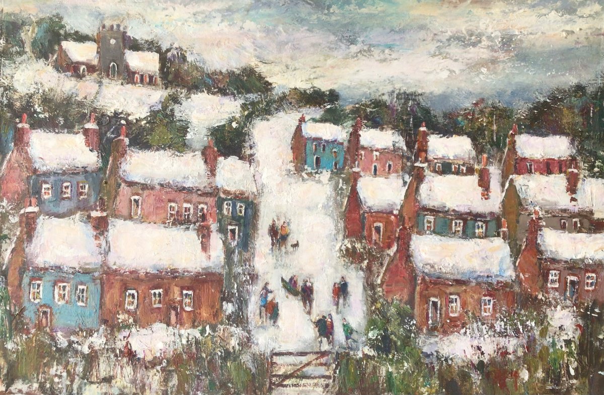 Snow On The Hill By Roma Mountjoy, 17 X 12, Artwork For Sale On Artfinder