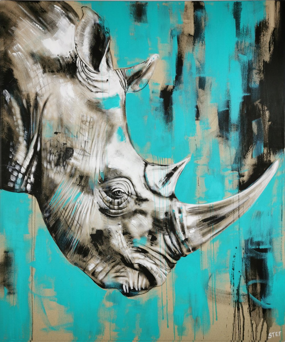 Rhino #5 By Stefanie Rogge, 39 X 47, Artwork For Sale On Artfinder