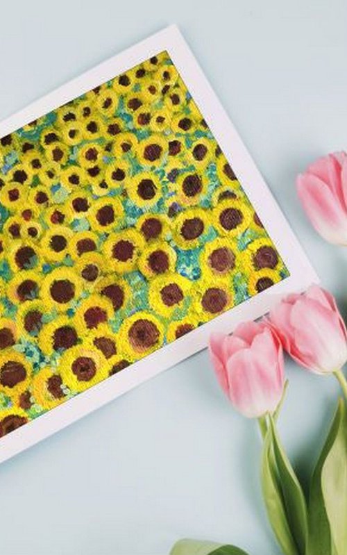 Miniature Landscape of Sunflowers by Asha Shenoy