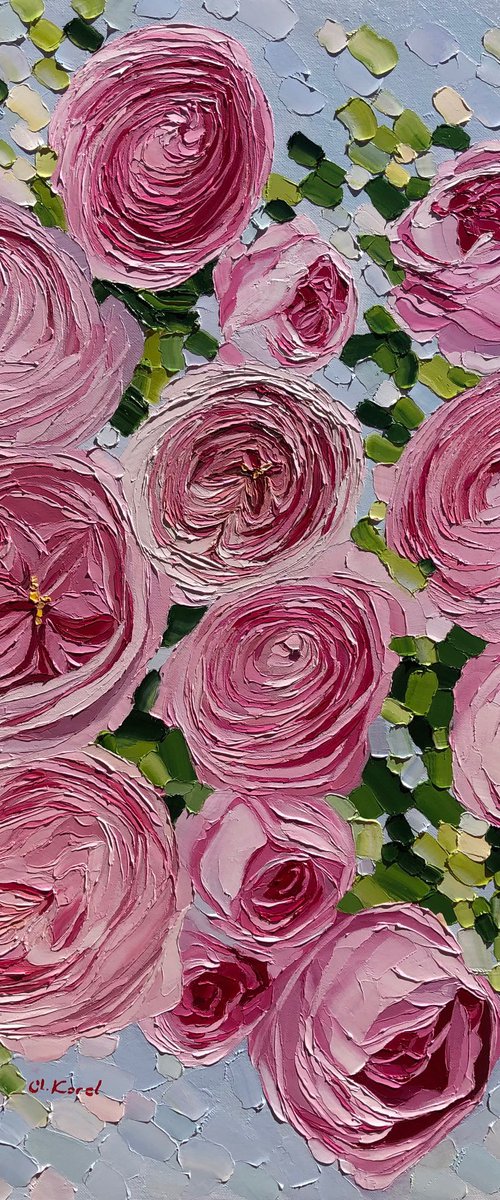 Pink marshmallow roses by Ulyana Korol