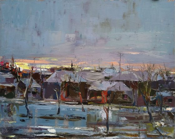 Last day of winter(40x50cm, oil painting, ready to hang)
