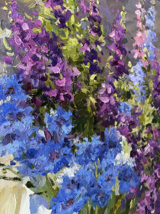 Delphiniums in Bloom