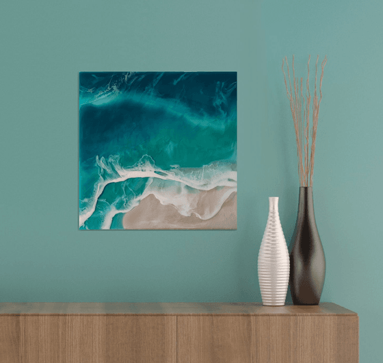 Turquoise Beach Resin Art