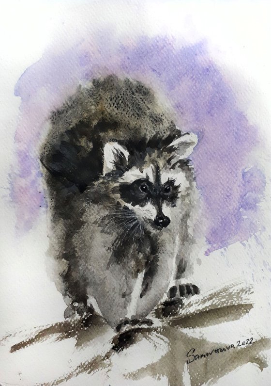 Raccoon I /  ORIGINAL WATERCOLOR  PAINTING