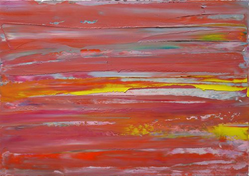 Abstract red scape (palette knife) by Dima Braga
