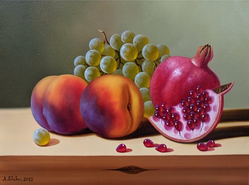 Still life with autumn fruits by Shahen Aleqsandryan