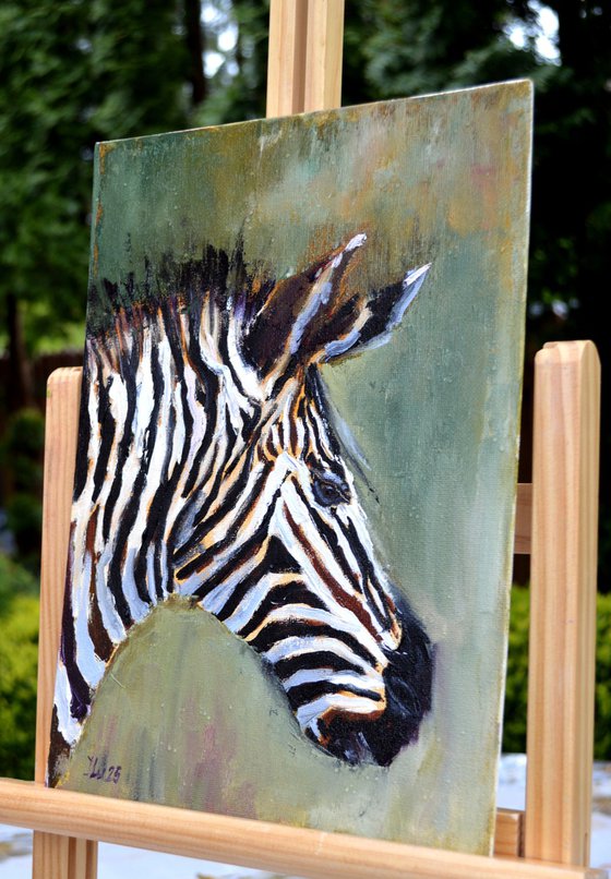 Zebra in profile
