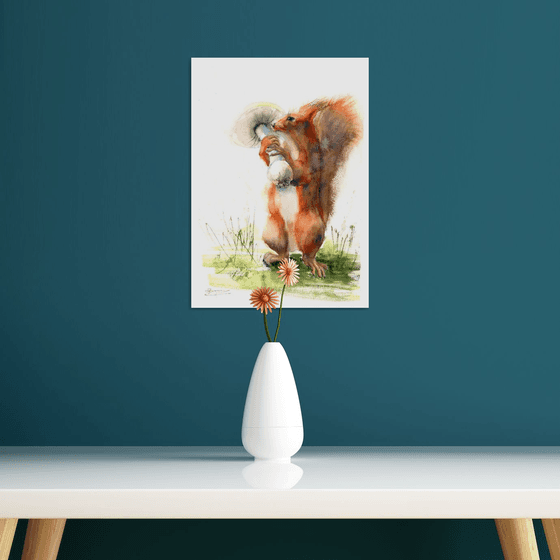 Squirrel with Mushroom
