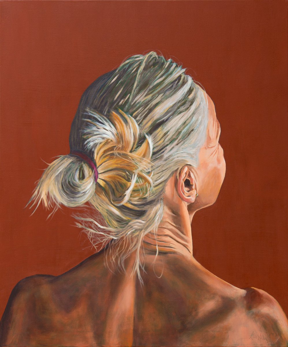 Oil Painting , Hair Up By Lewis Evans, 39 X 47, Artwork For Sale On Artfinder