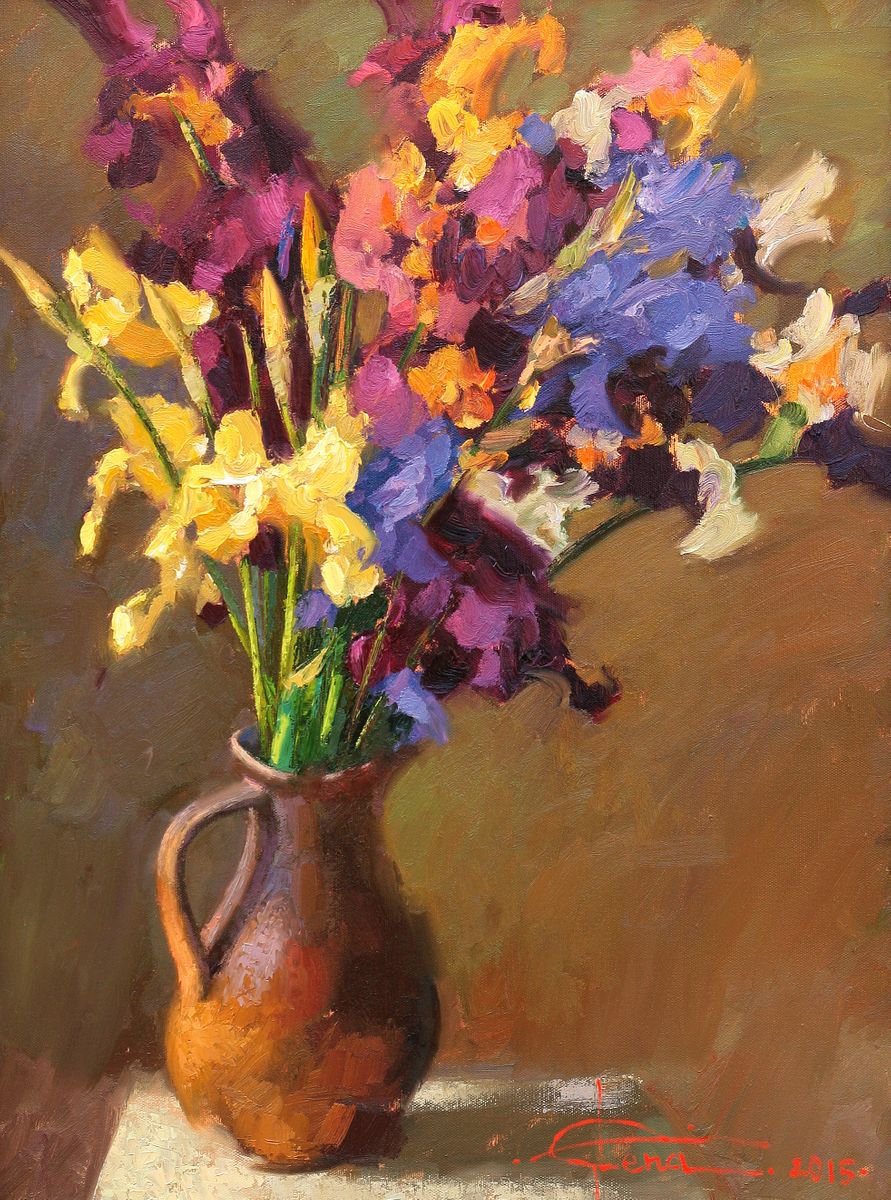Iris pitcher by Olena Sachenko