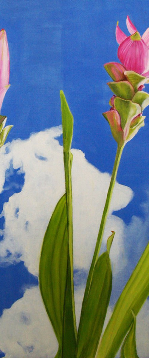 Ginger Tulips Oil on Canvas by Maureen Hunt Piccirillo