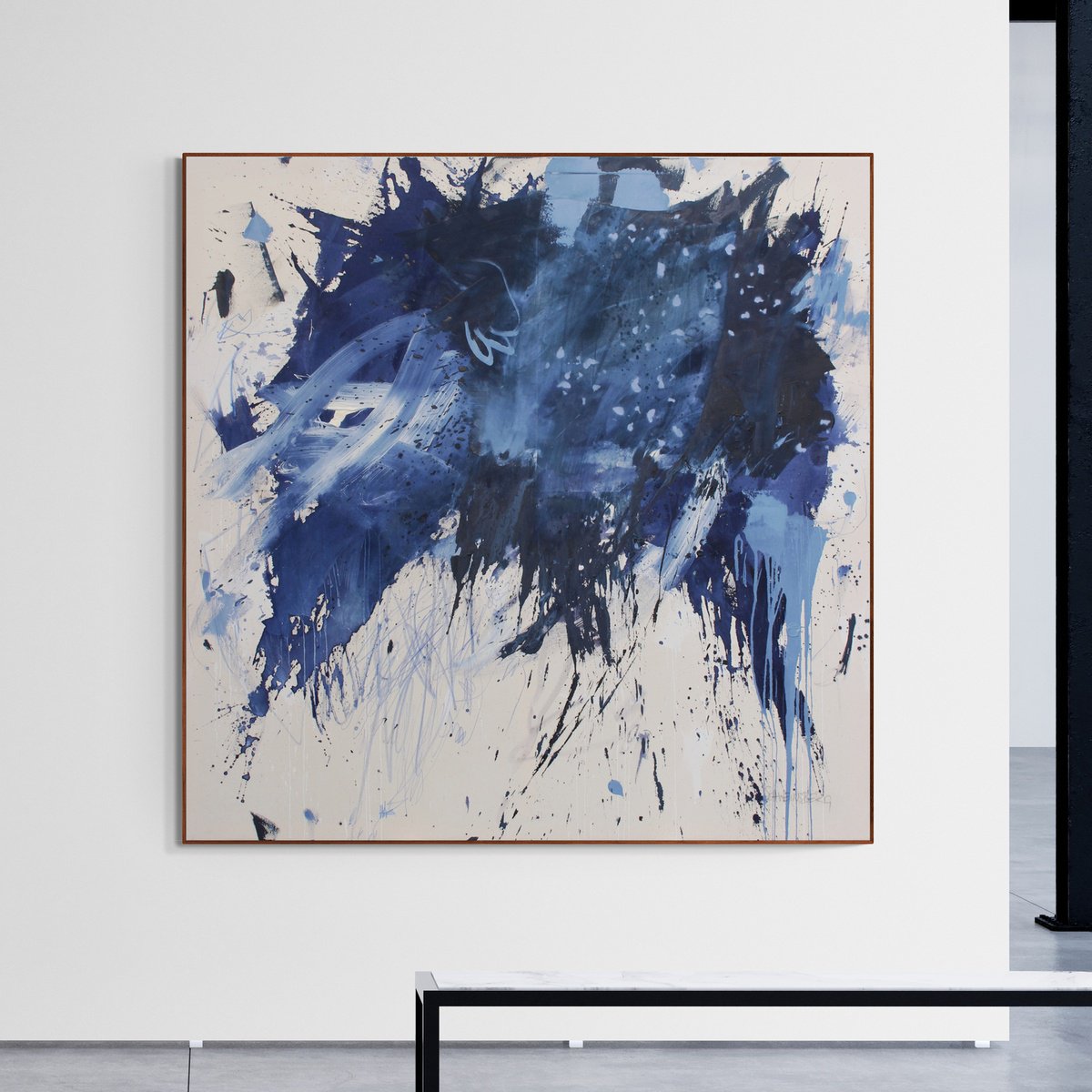 Expressive Abstract Painting By Daniela Schweinsberg, 63 X 63, Marine Life (Free Floating), Original Artwork