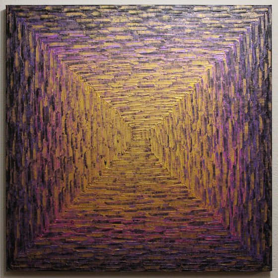 Large gold pink purple square gradient