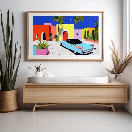 Moonlit Colorful Street