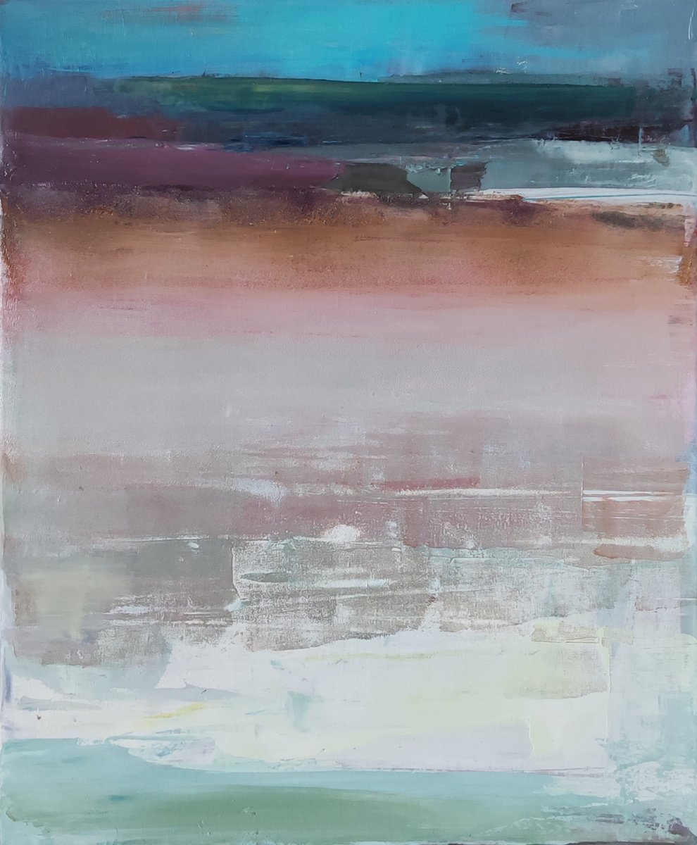 Expressive Abstract Oil Painting By Viktoria Shvoren, 20 X 24", Side Effect, Original Artwork