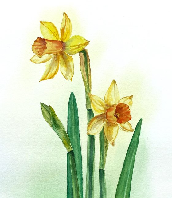 Springtime Elegancewatercolor painting, flower wall art, small wall decor