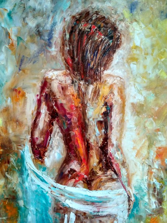 Girl, 60x70 cm, ready to hang.