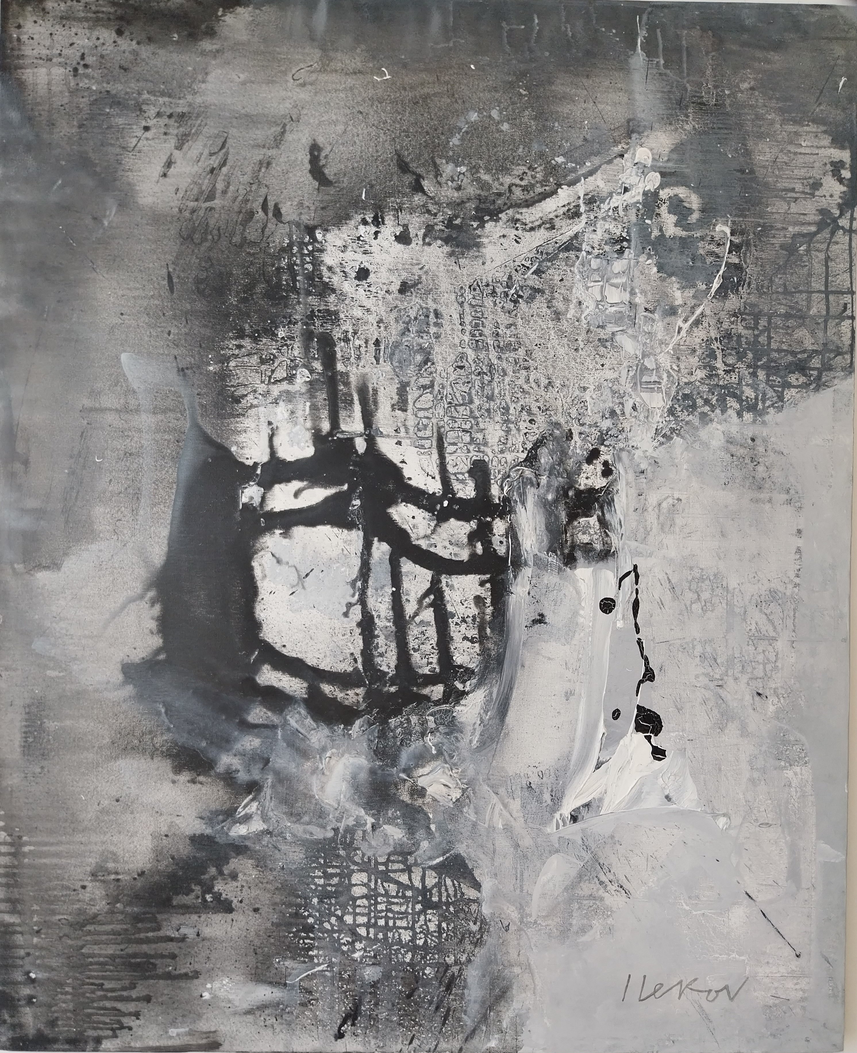 Abstract Acrylic Painting By Ivo Lekov, 32 X 39, Resonance 4, Original Artwork