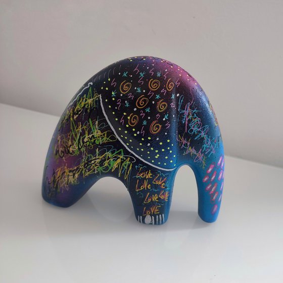 Pair of pop art elephant sculptures