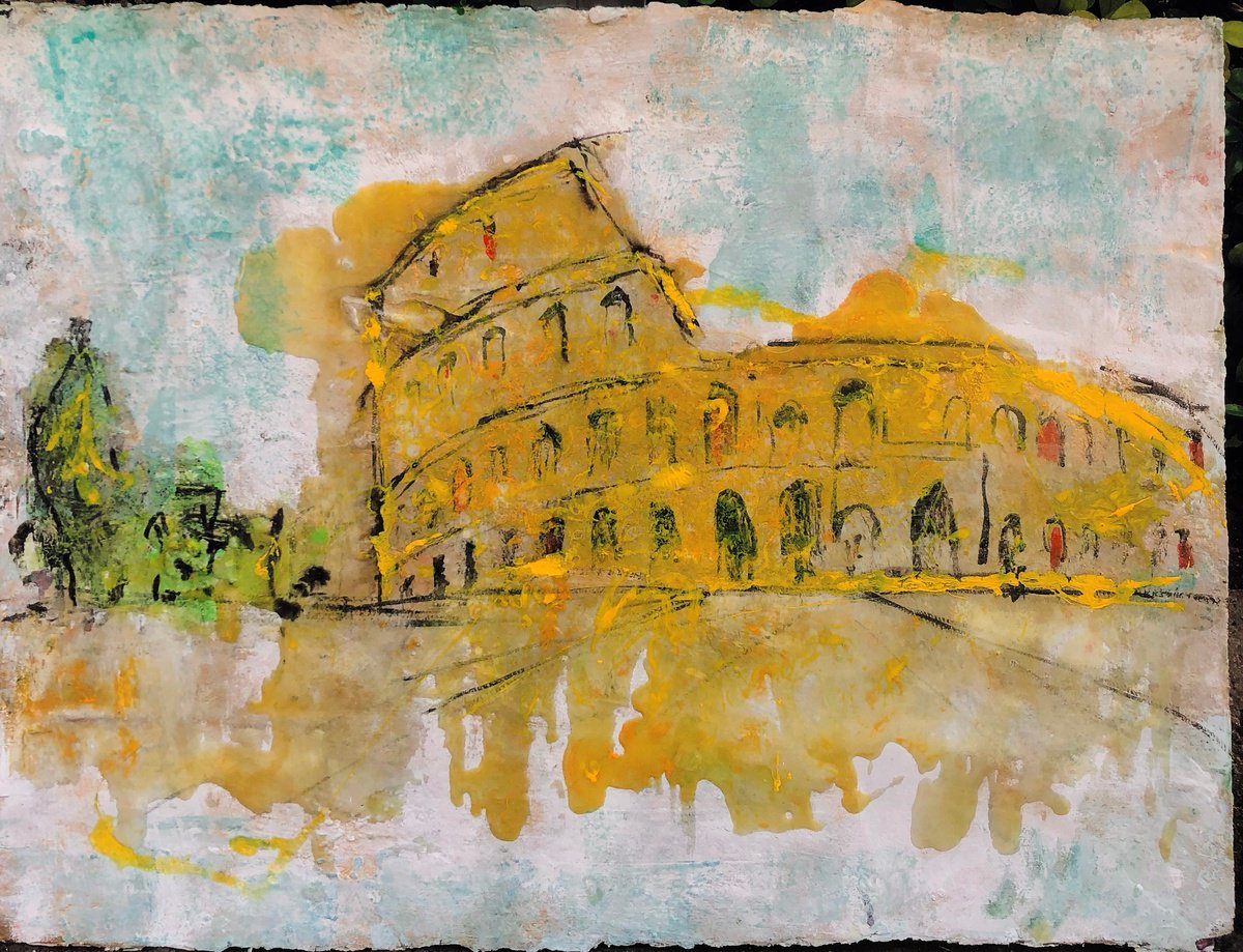 Expressive Landscape Painting By Giusy Lauriola, 30 X 22, Roma 2, Original Artwork